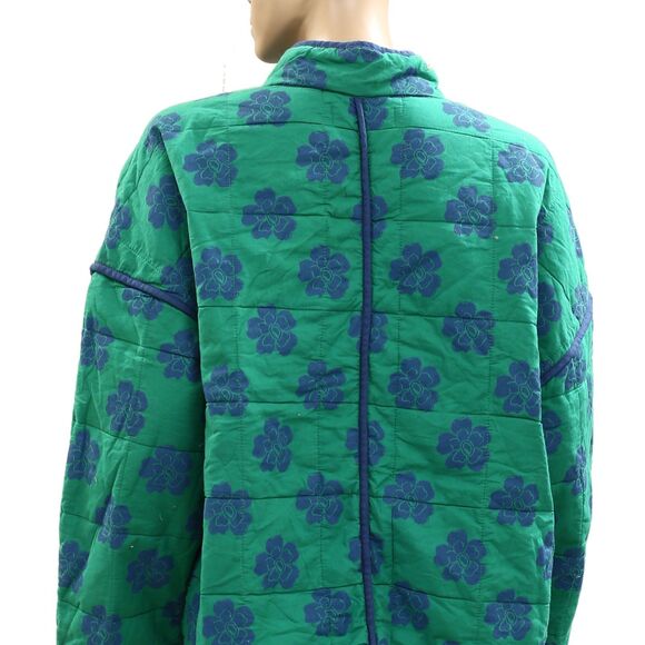 Free People Chloe Jacket Top Floral Printed Quilted Dolman Long Sleeve L 285616 - Picture 8 of 9